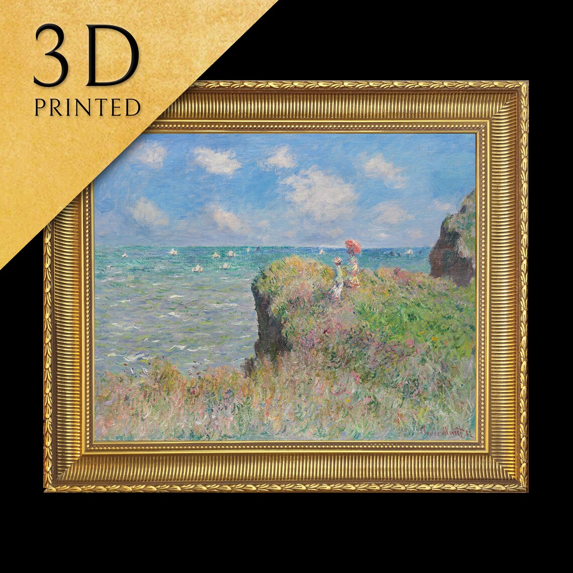 Cliff Walk at Pourville by Claude Monet Impressionist Coastal Cliff Poster