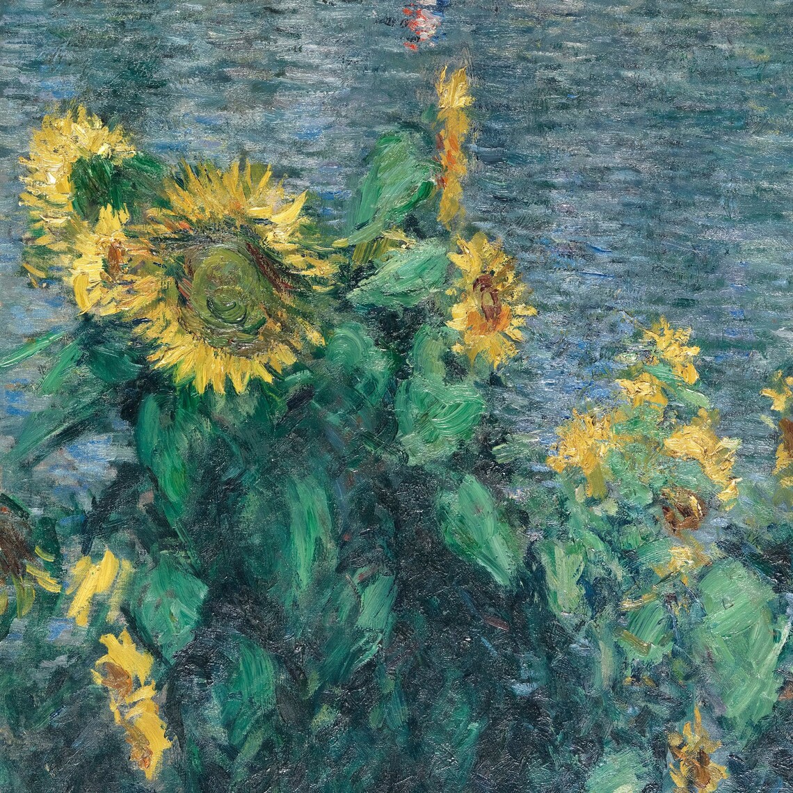Gustave Caillebotte Bright Sunflowers Along the Seine Poster - Image 2