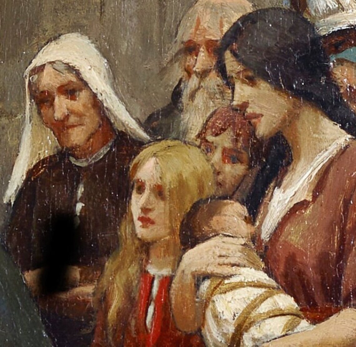Edmund Blair Leighton The Charity Giving Bread Medieval Scene Poster - Image 2