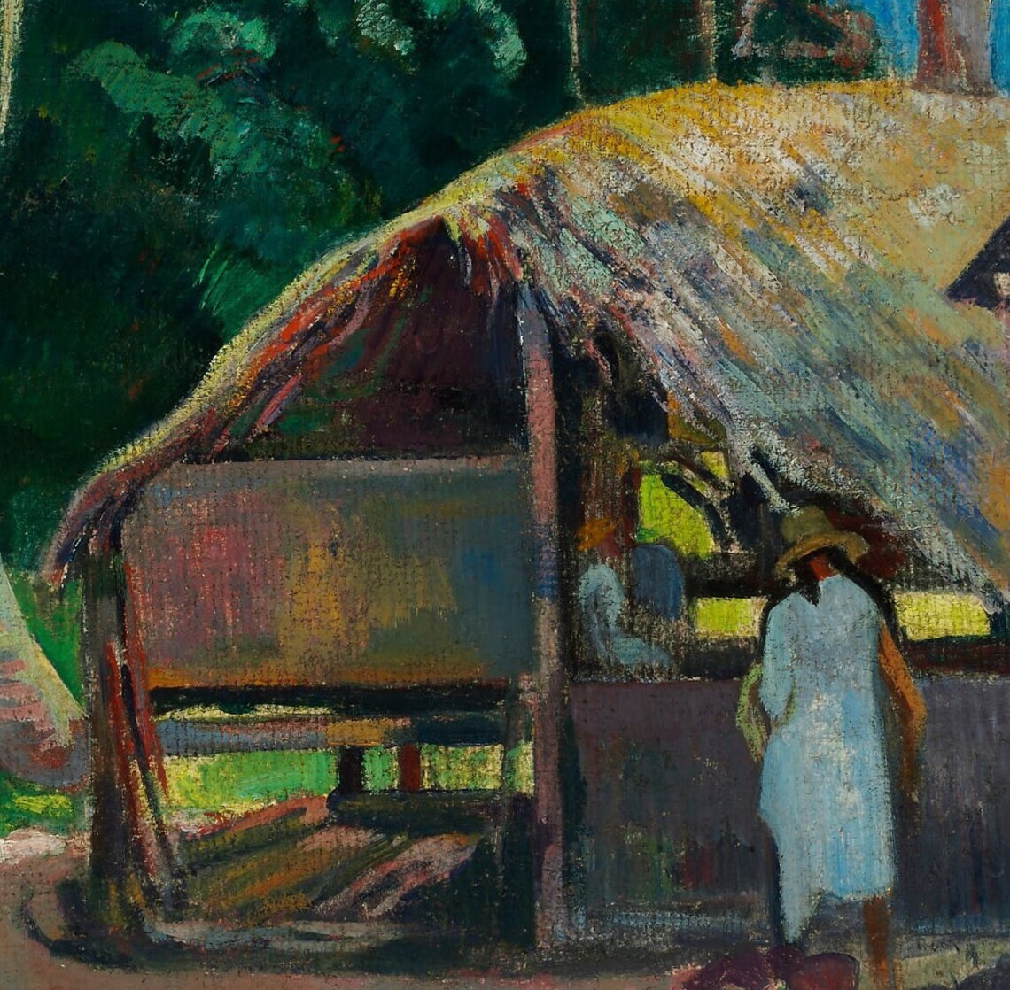 Paul Gauguin Black Pigs Tahitian Village Palm Trees Scene Poster - Image 3