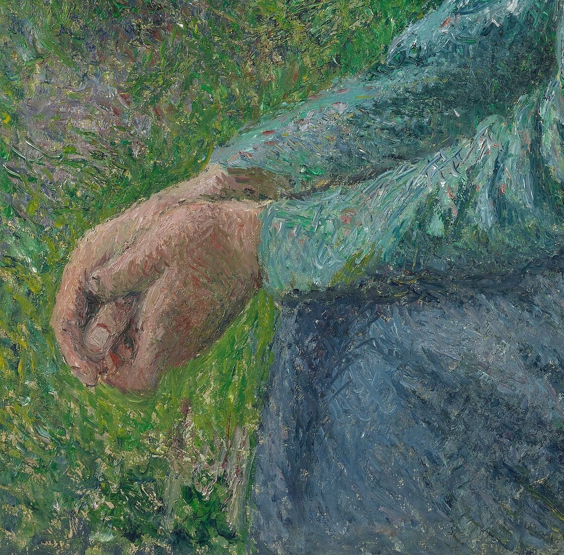 Camille Pissarro Seated Peasant Woman Red Scarf Portrait Textured Print - Image 2