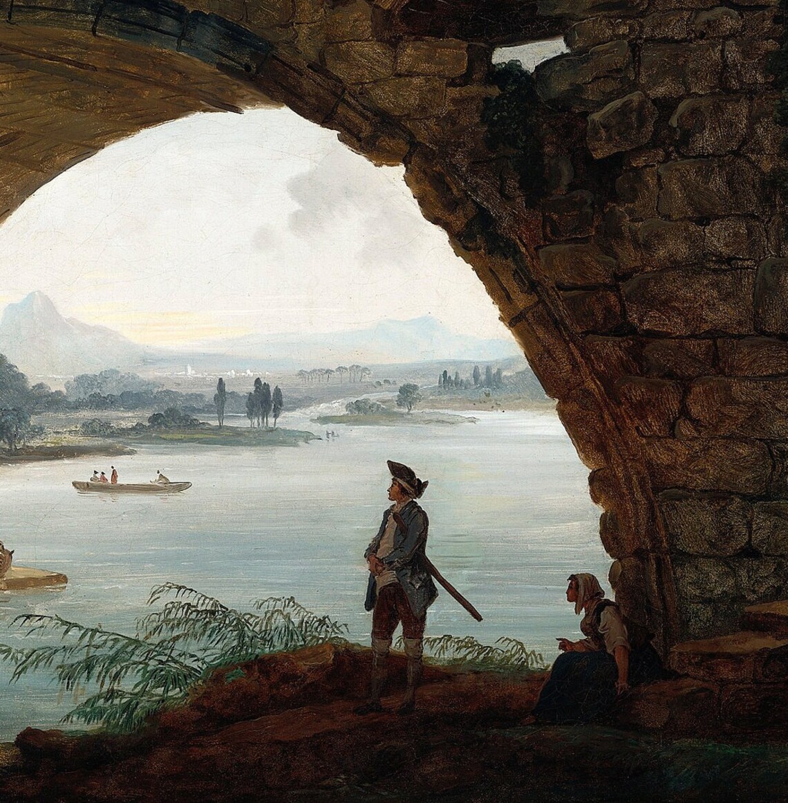 Hubert Robert Ponte Salario Stone Bridge Roman Ruins Scene Poster - Image 2