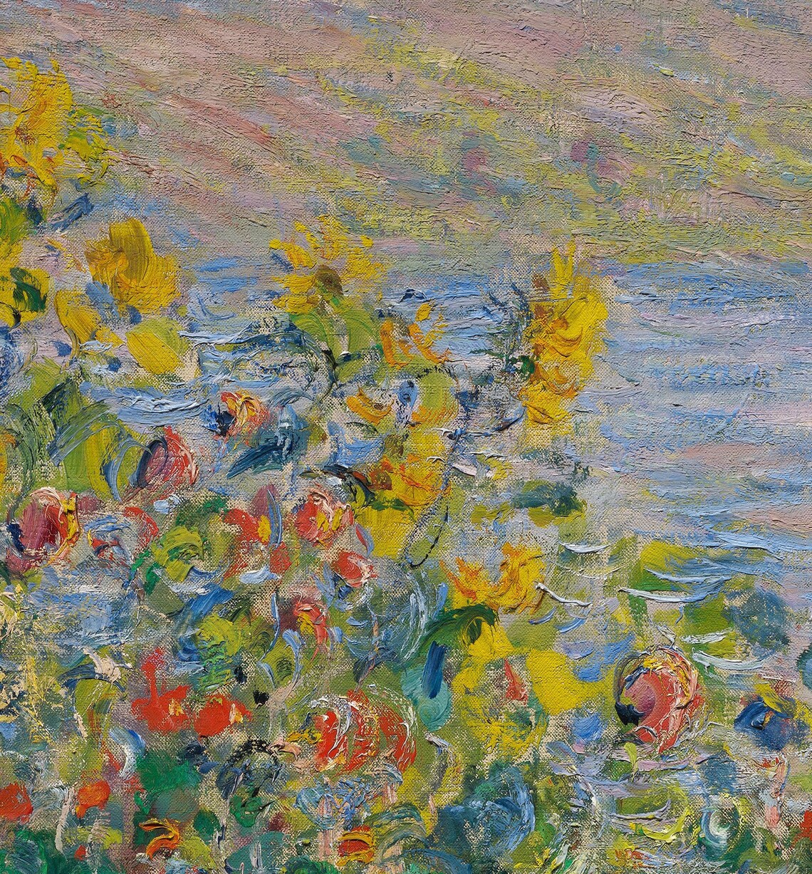 Claude Monet Flower Beds at Vetheuil Impressionist Art Poster