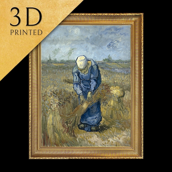 Vincent Van Gogh Peasant Woman Binding Sheaves Textured Poster