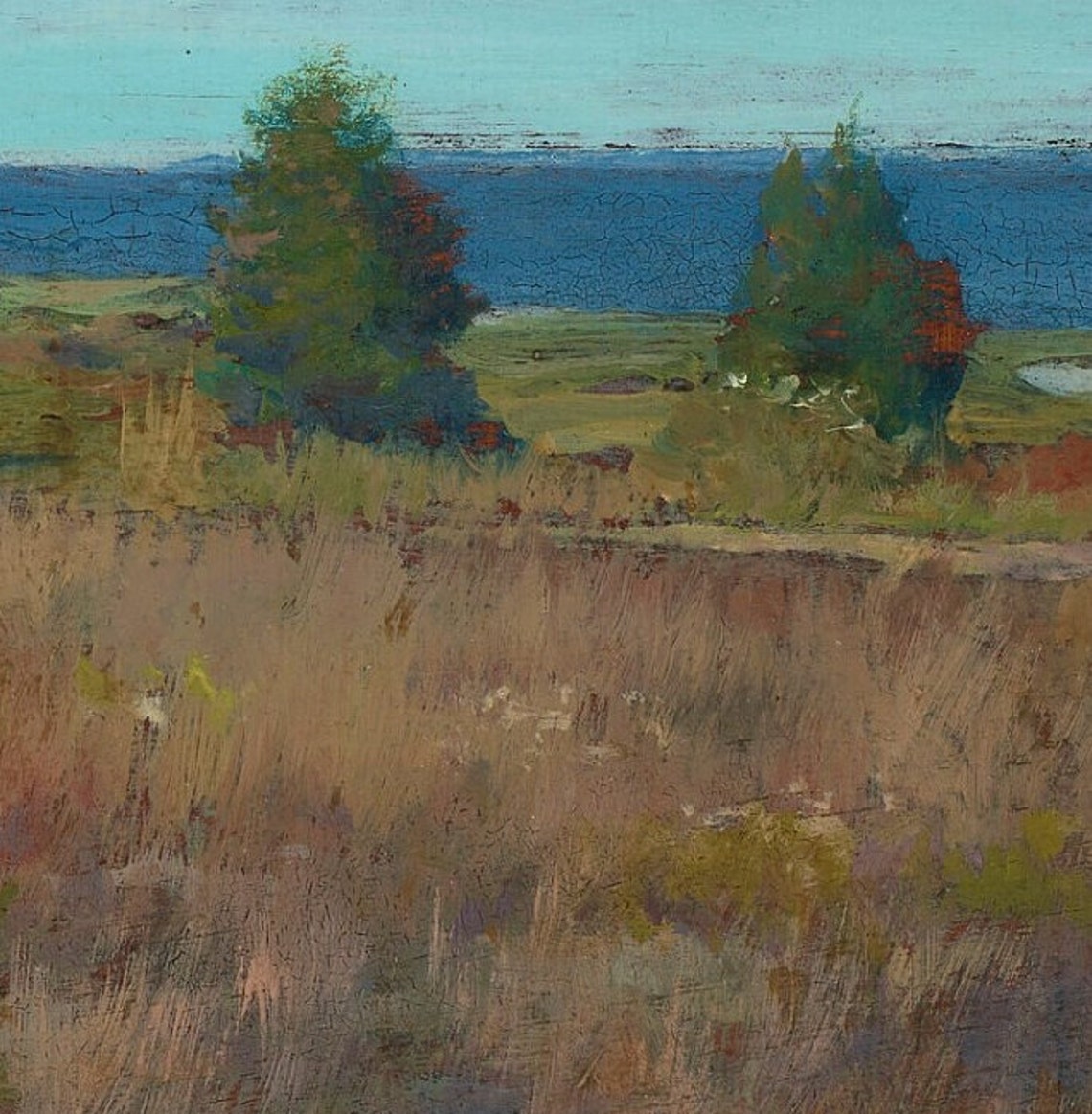Coastal Meadow Stretching to the Sea Under a Vast Sky Art Poster - Image 2