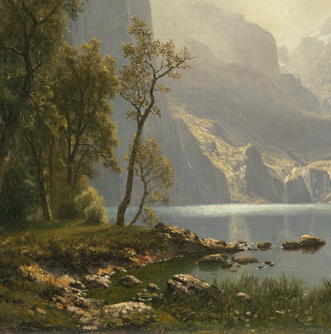 Albert Bierstadt In the Sierras Snow Peak Lake Reflection Poster - Image 3
