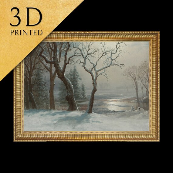 Albert Bierstadt Winter In Yosemite Snowy Trees Misty Lake Wall Art
