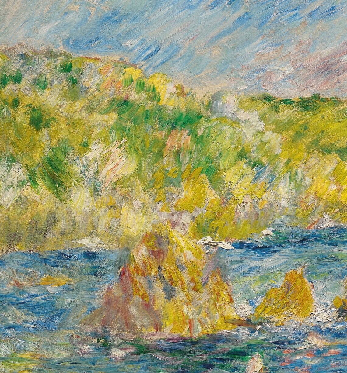 Pierre Renoir Rocky Cove Bathers Coastal Impressionist Poster - Image 2