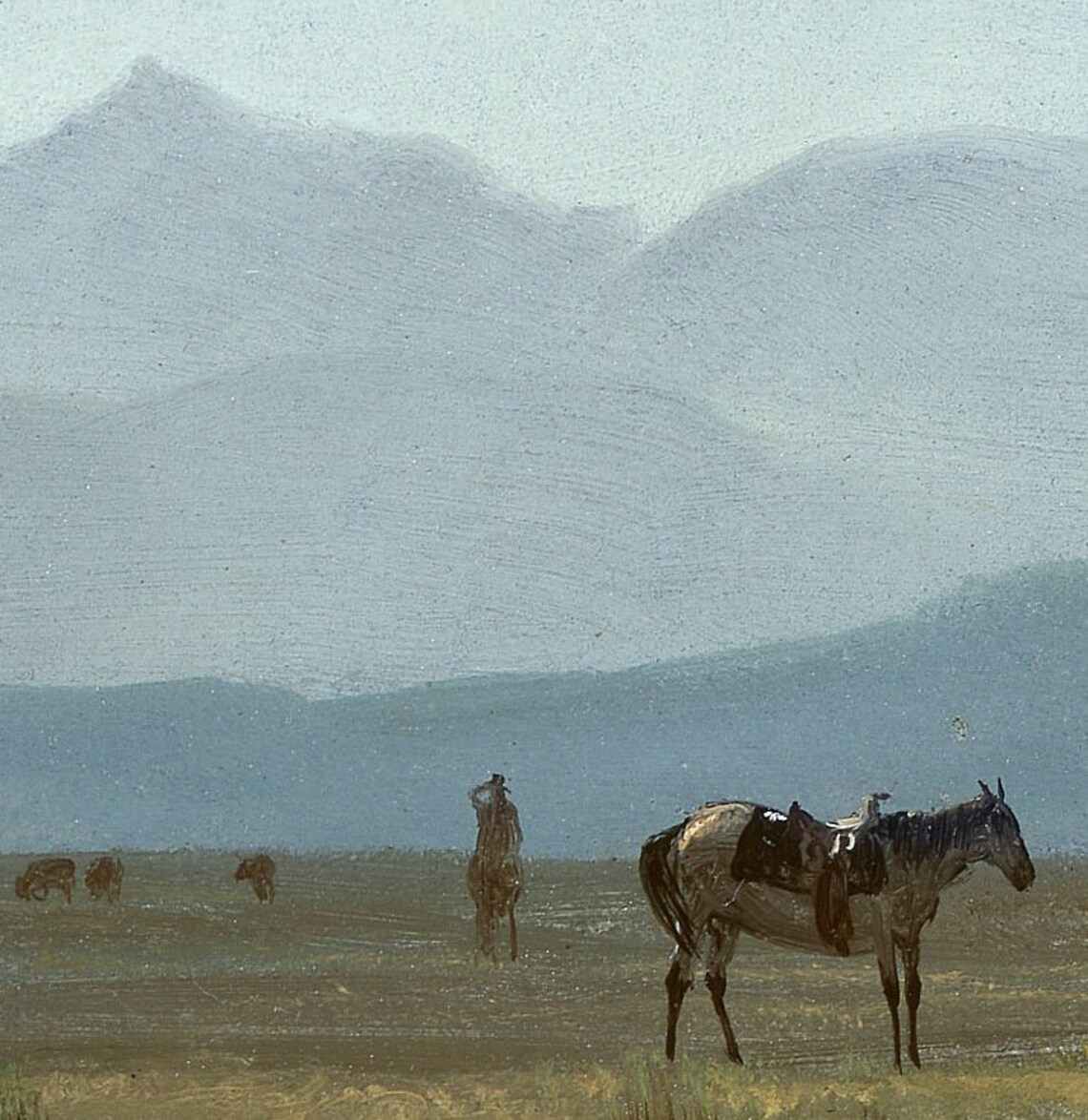 Albert Bierstadt Surveyors Wagon Rockies Frontier Scene Textured Print - Image 2