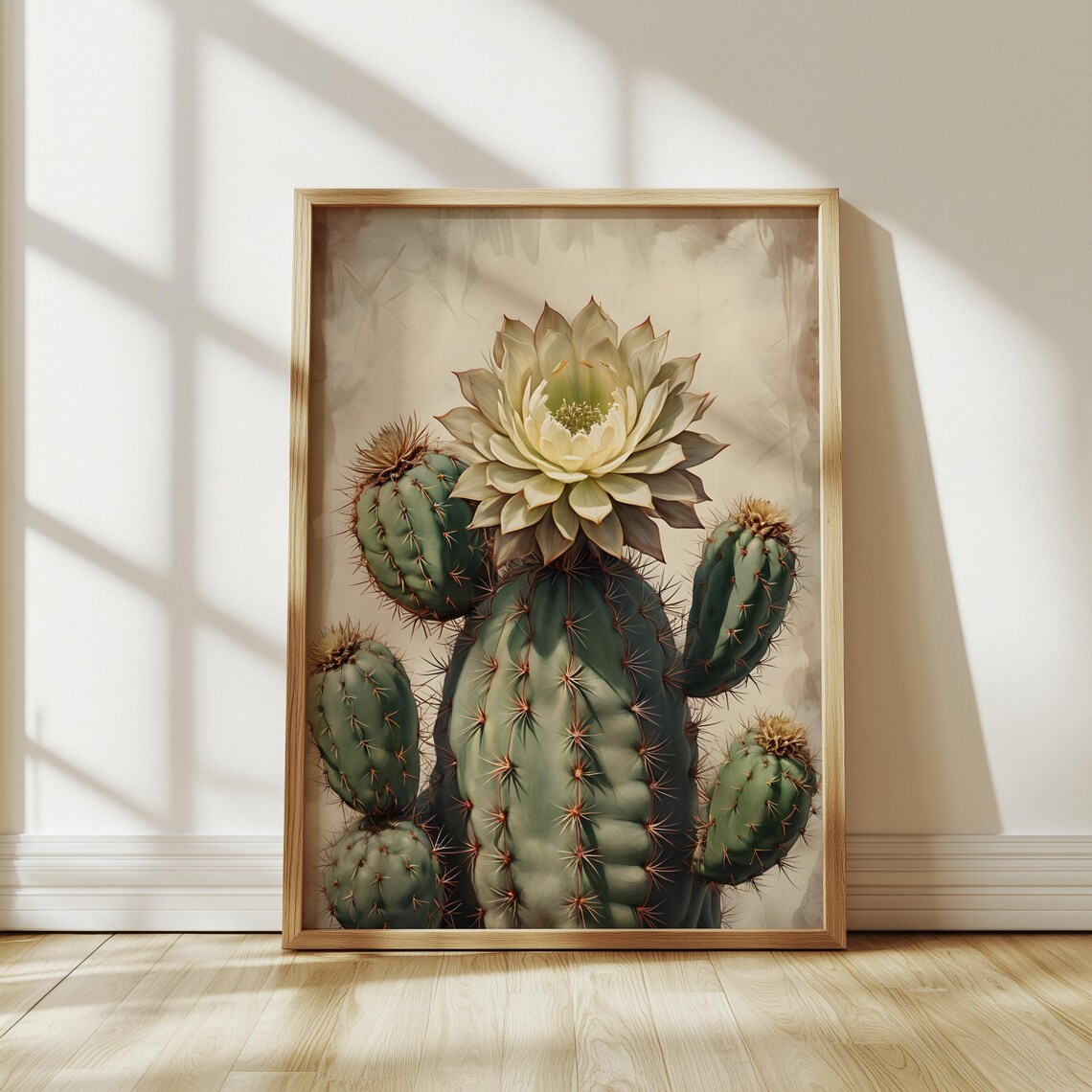 Cactus Flower Closeup, Southwestern Rustic Plant Decor