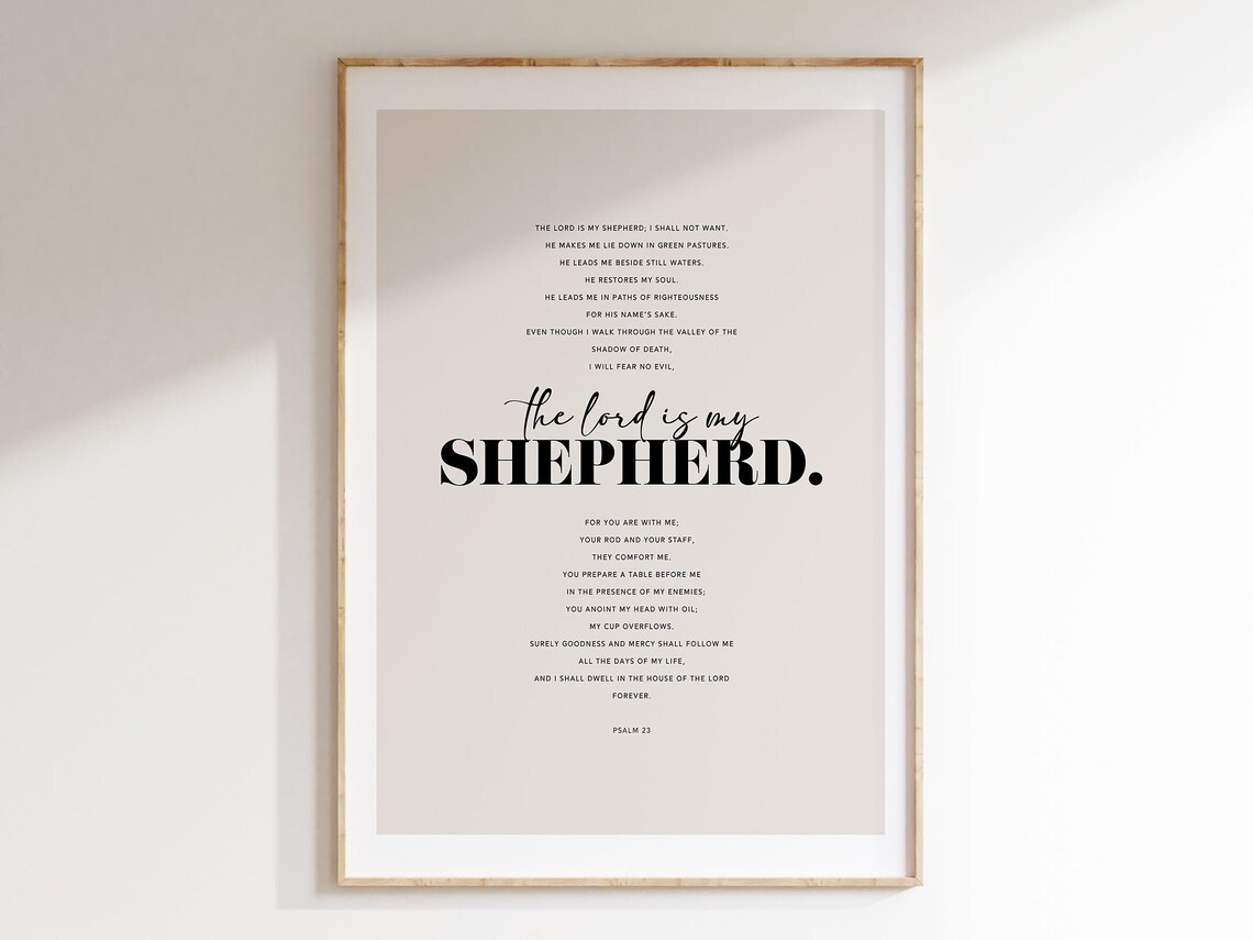 Psalm 23: The Lord Is My Shepherd Art Print, Christian