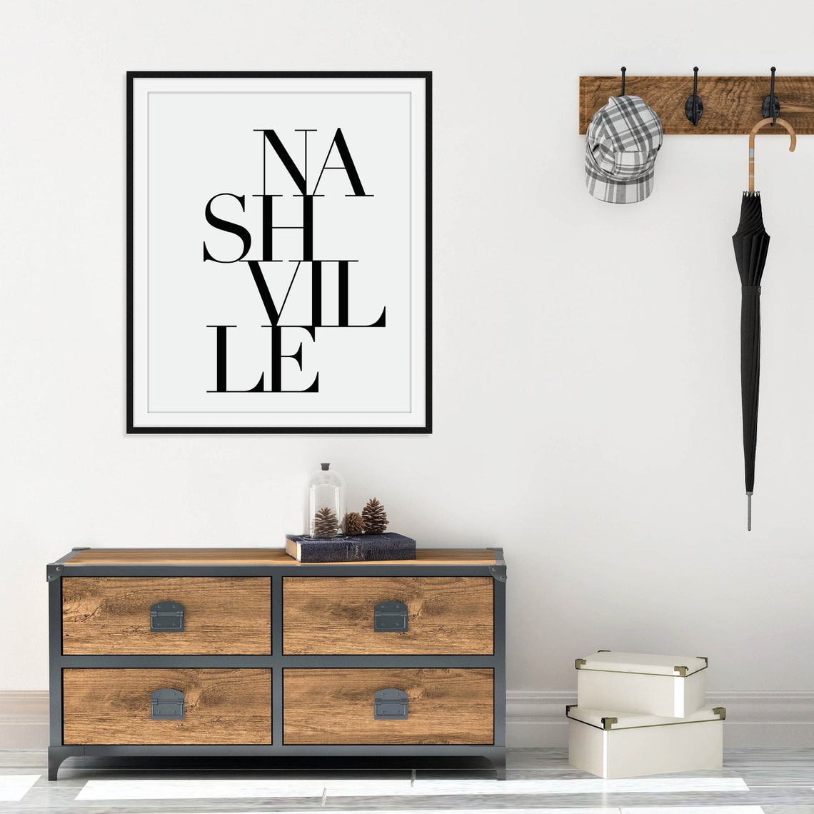Nashville Stacked Elegant Serif Typography Music City Pride Poster
