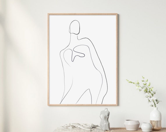 Minimalist Wall Art Woman Line Art Modern Art Print Abstract Wall Art Minimalist Print Woman Body Art Bedroom Decor Wall Decor