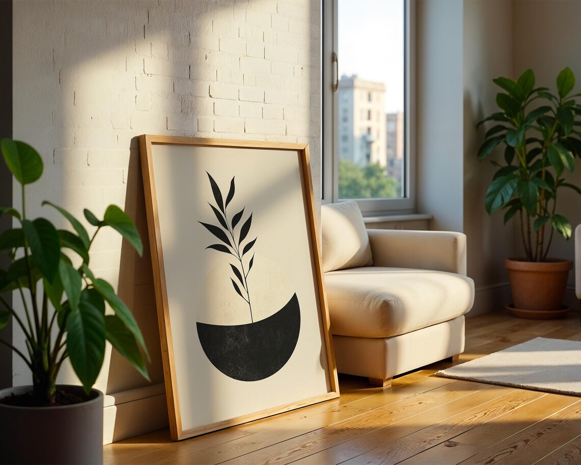Abstract Minimalist Botanical Art Print, Home Decor - Image 2