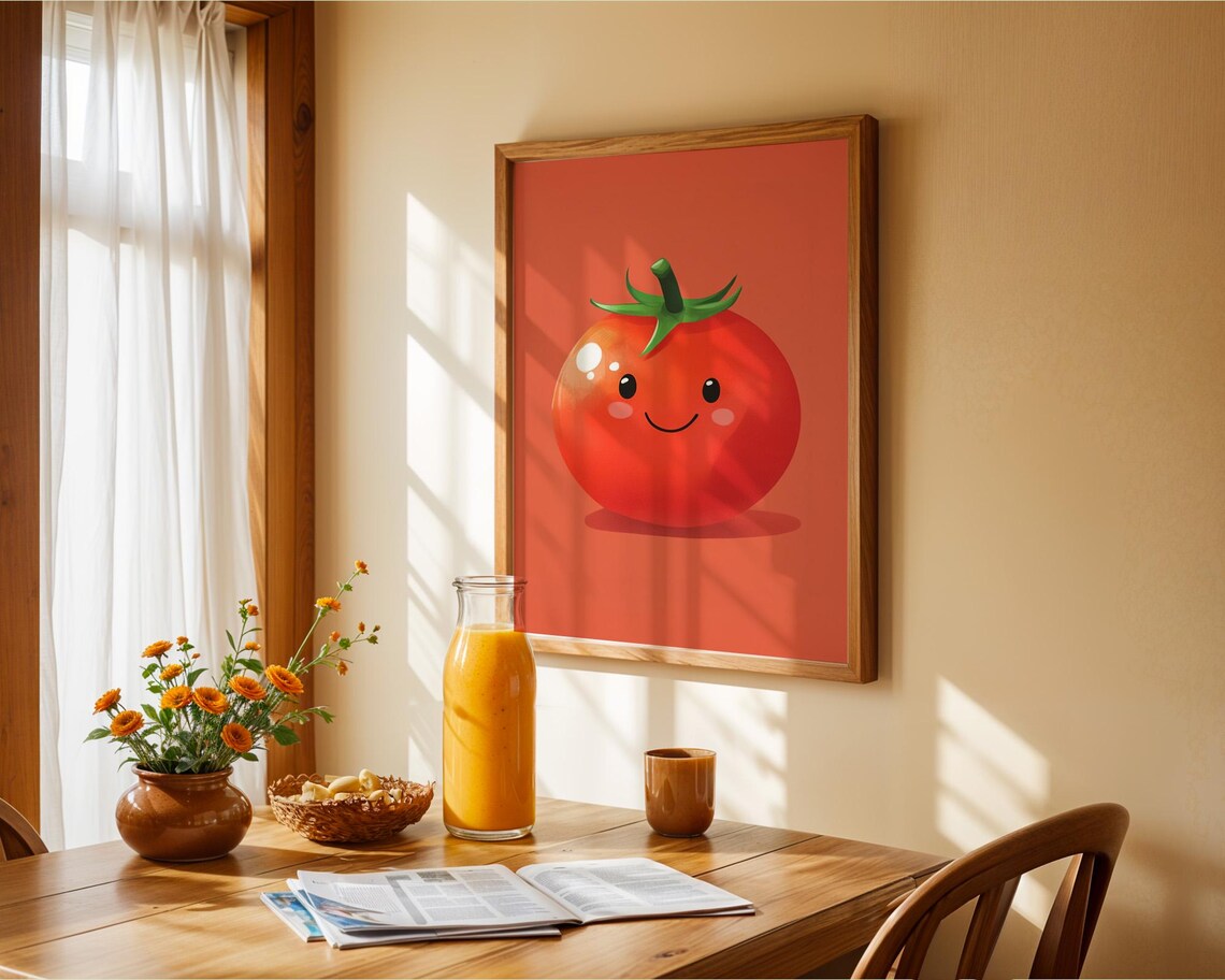 Cute Tomato Kids Poster, Kitchen Decor - Image 6