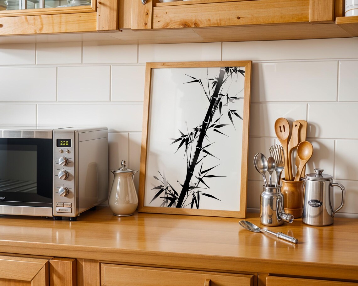 Bamboo Ink Art Print, Home Kitchen Decor - Image 5