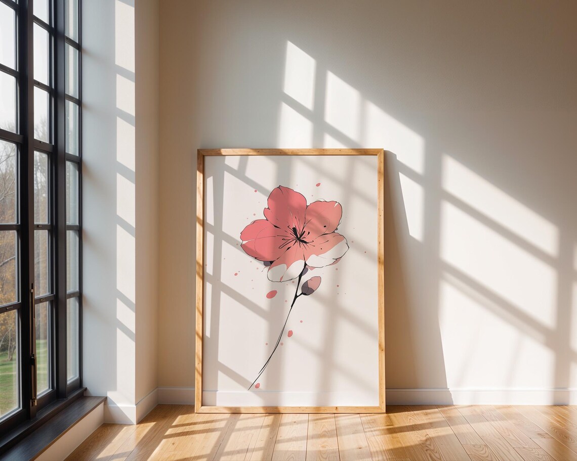 Pink Flower Art Print for Home, Kitchen Office Decor - Image 6