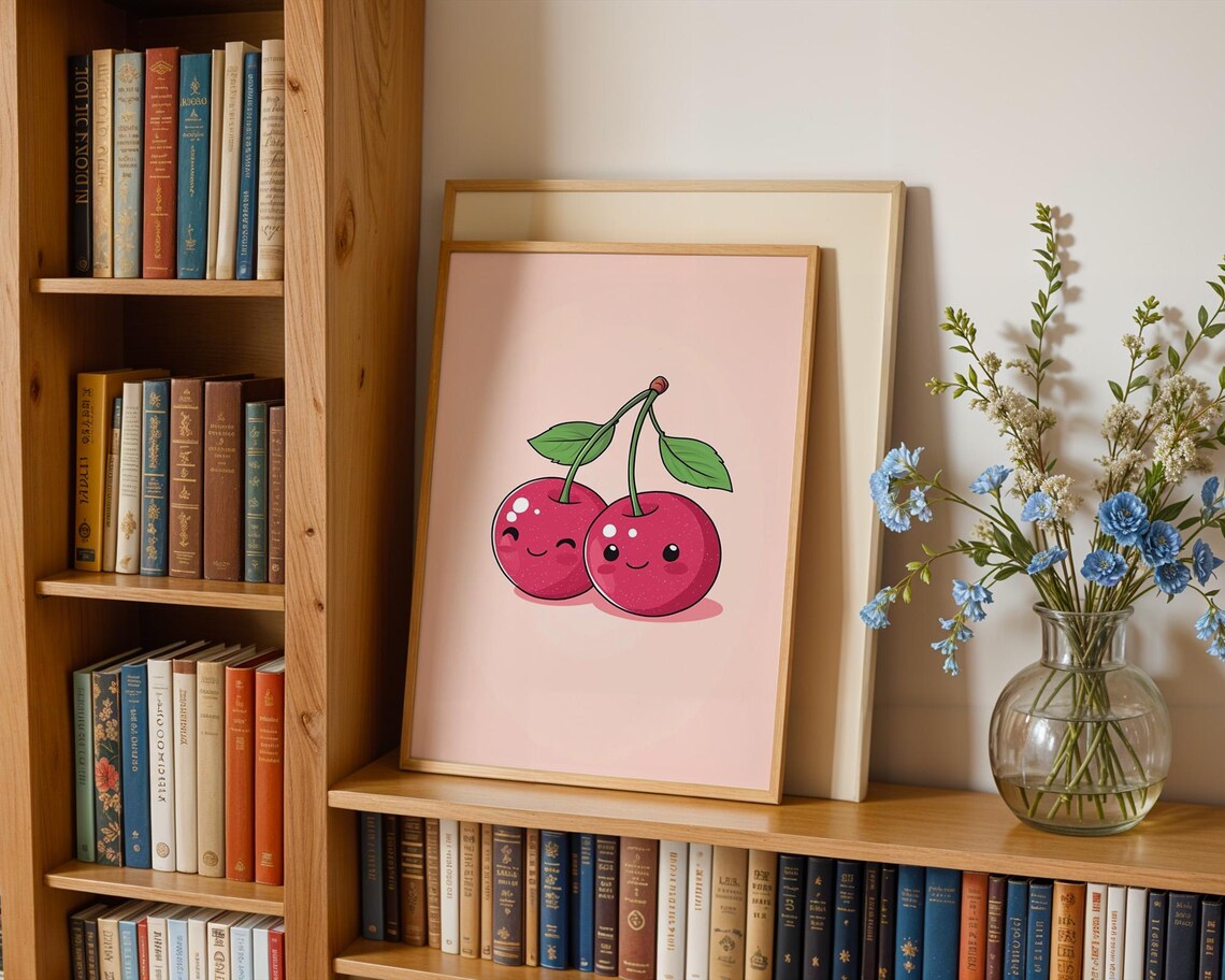 Cute Cherry Art Print, Kitchen Room Decor - Image 5