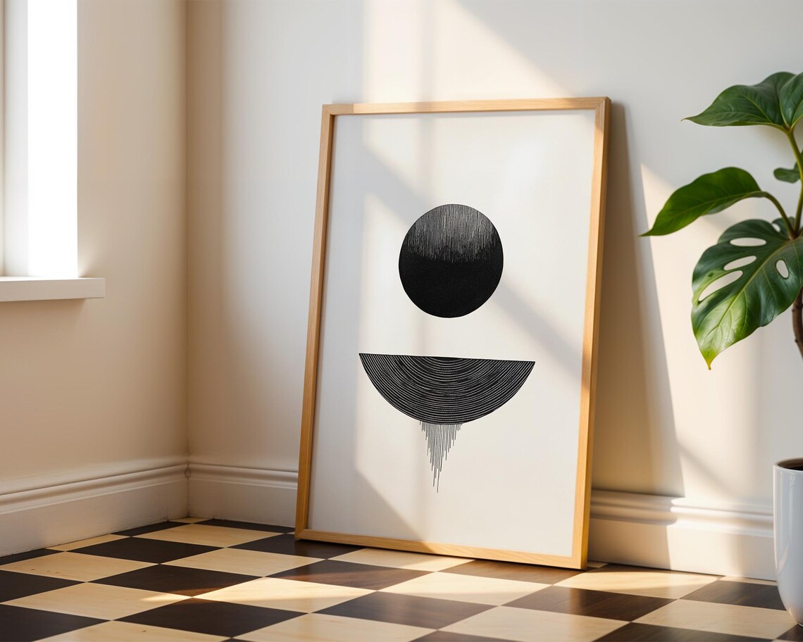 Abstract Black And White Shapes Art Print - Image 6
