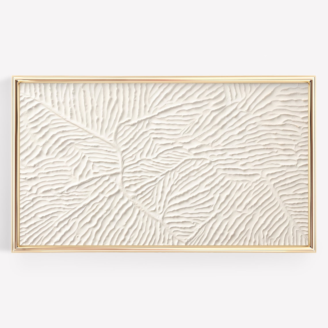 White Textured Abstract Plaster Relief Modern Minimalist Wall Art - Image 2