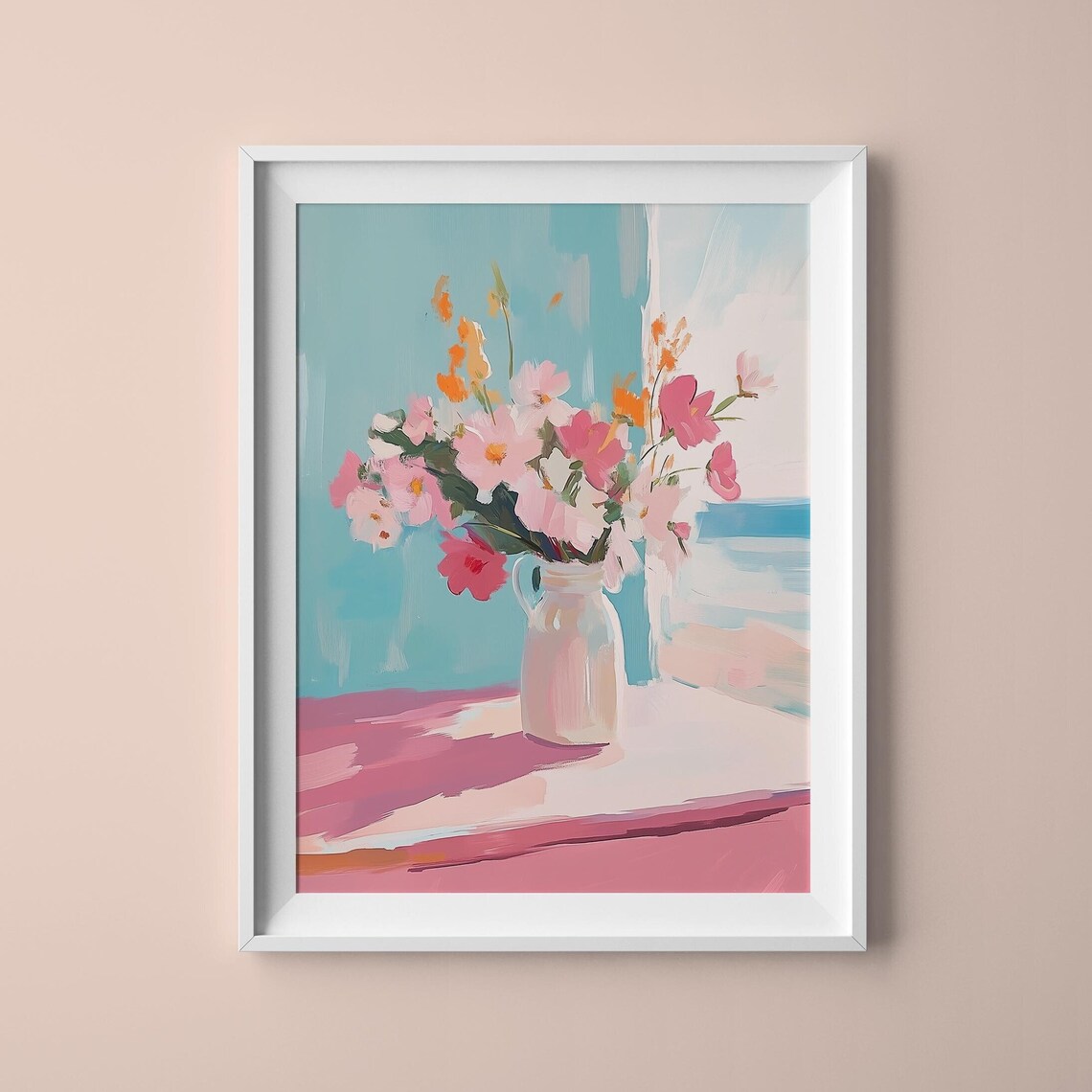 Flower Vase Art Dreamy Art Print Bokeh Art Print Pastel Flower Vase Window Flower Art Artistic Flower Vase Painting Cozy Home Artwork