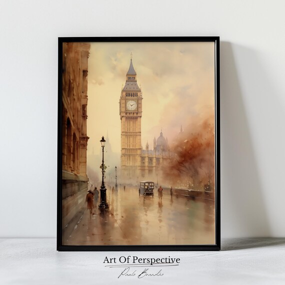 Westminster London Print Urban Cityscape Travel Poster