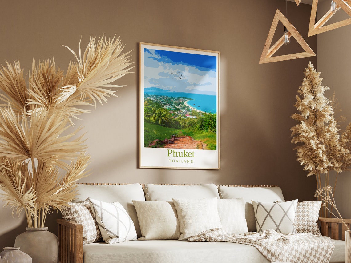 Phuket Thailand Bay Overlook Palm Hillside Photographic Poster - Image 3
