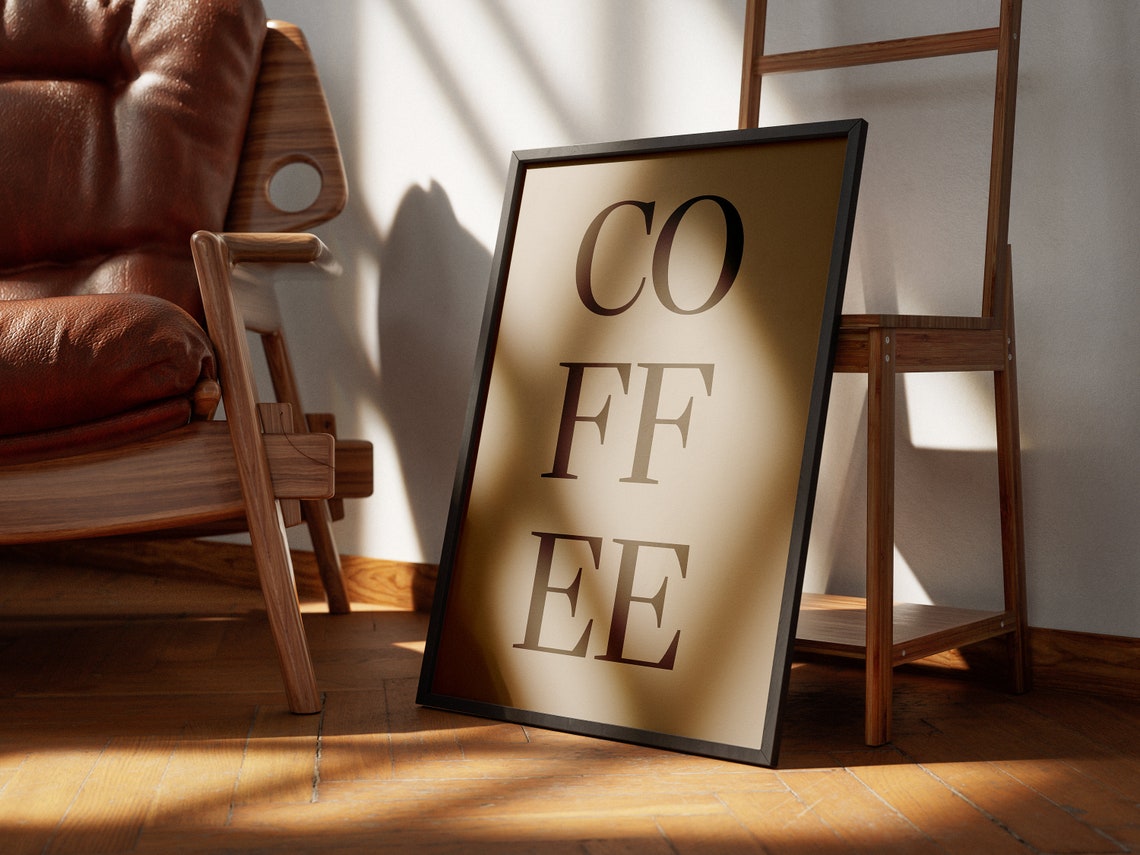 Modern Minimalist Coffee Letter Typography Kitchen Wall Poster - Image 3