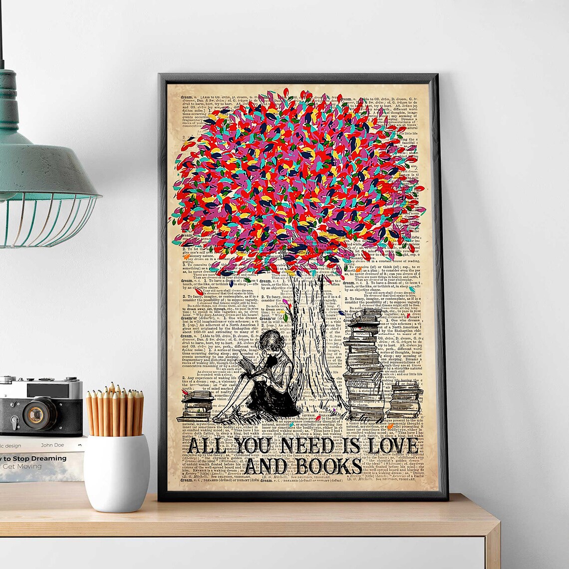 Girl Reading Book, All You Need Is Love and Books Poster - Image 3