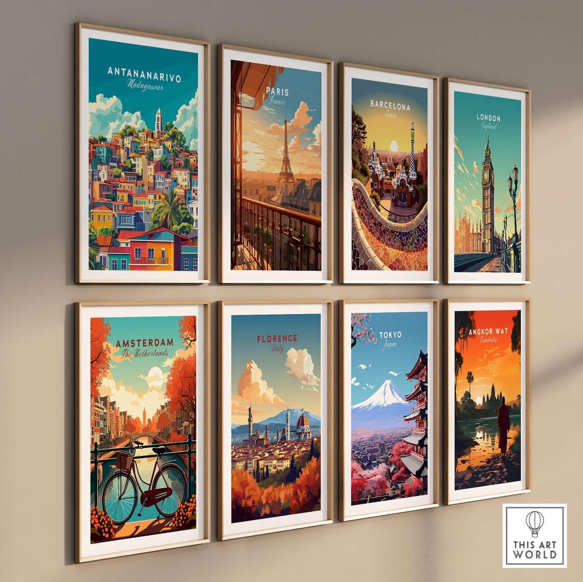Antananarivo Travel Print, Colorful Skyline Art Print - Image 3