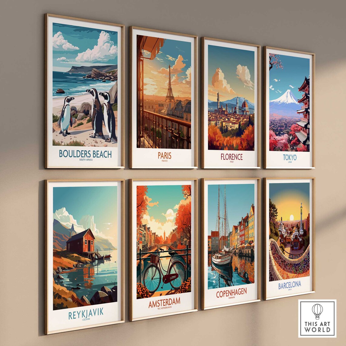 Boulders Beach South Africa Travel Poster, Wall Art Print - Image 3