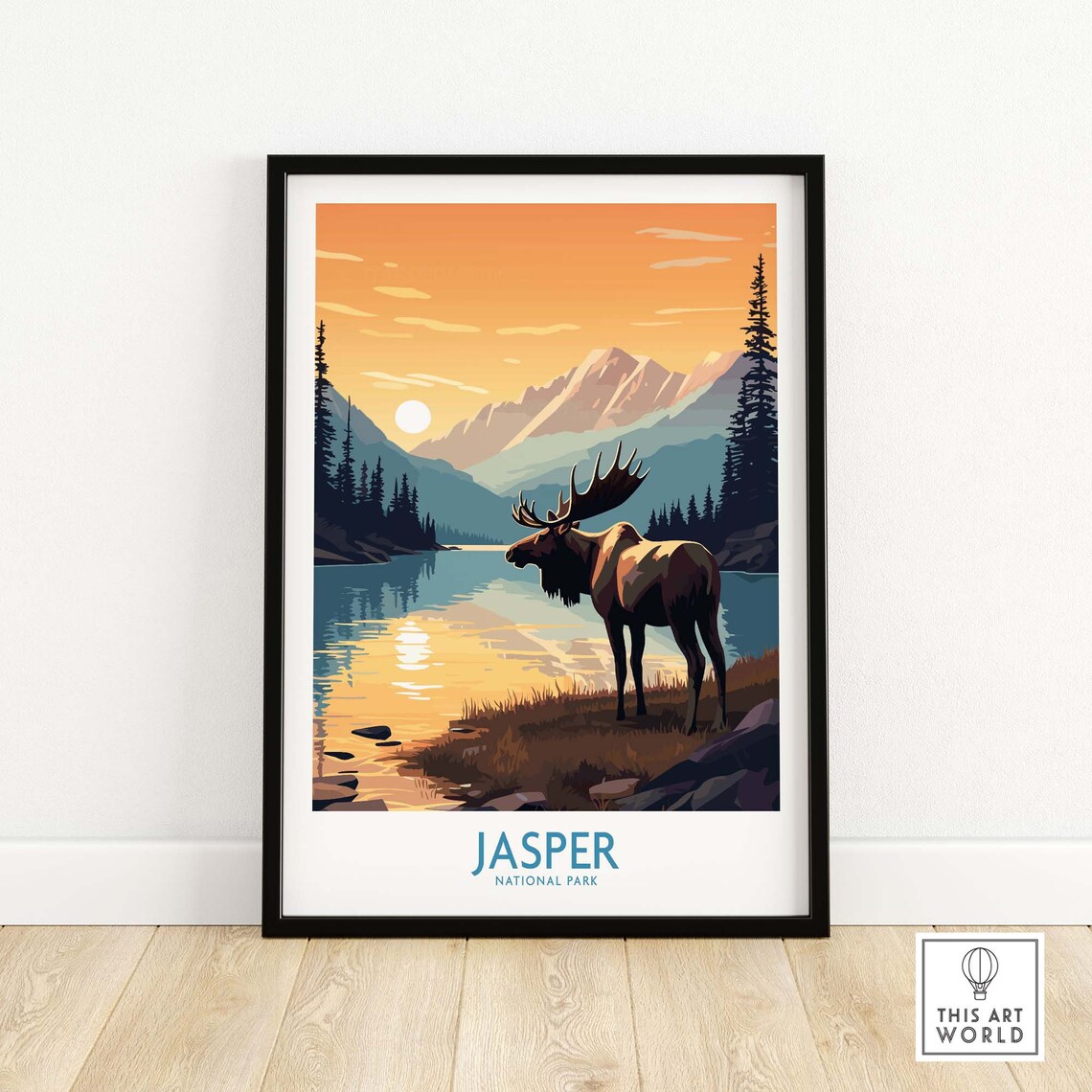 Jasper National Park Travel Poster, Nature Artwork