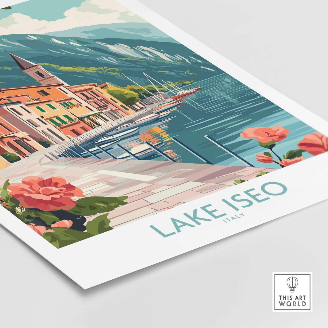 Lake Iseo Art Print Italy Lake Iseo Travel Print Wall Art Lake Iseo Wall Hanging Home Decor Lake Iseo Gift Art Lovers Italy Wall Art Print - Image 4