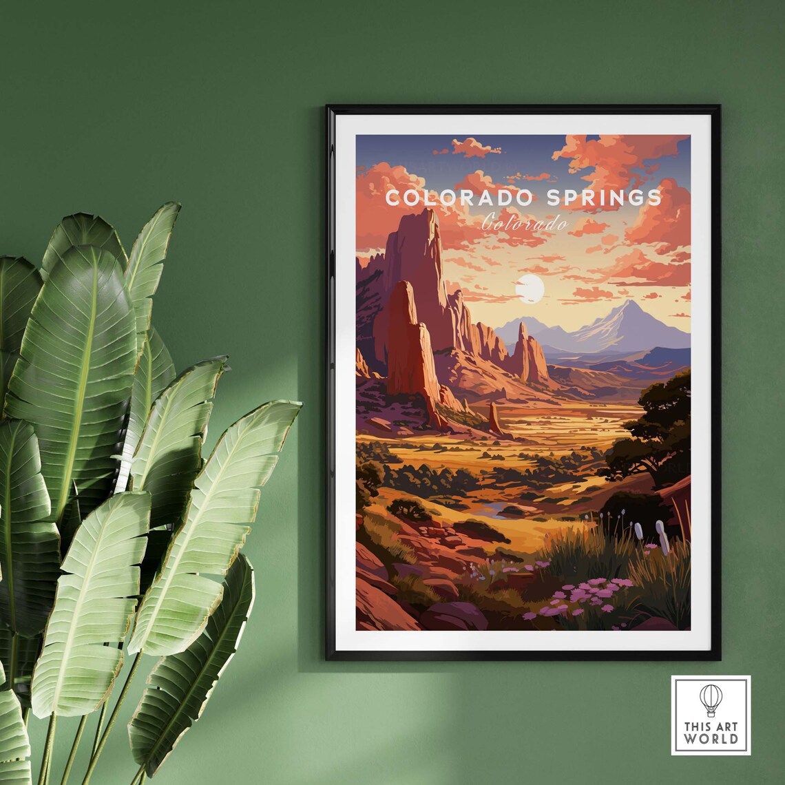 Colorado Springs Colorado Garden Of The Gods Red Rocks Sunset Poster - Image 2