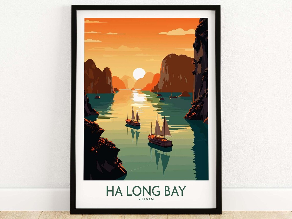 Ha Long Bay Travel Poster, Home Decor Print