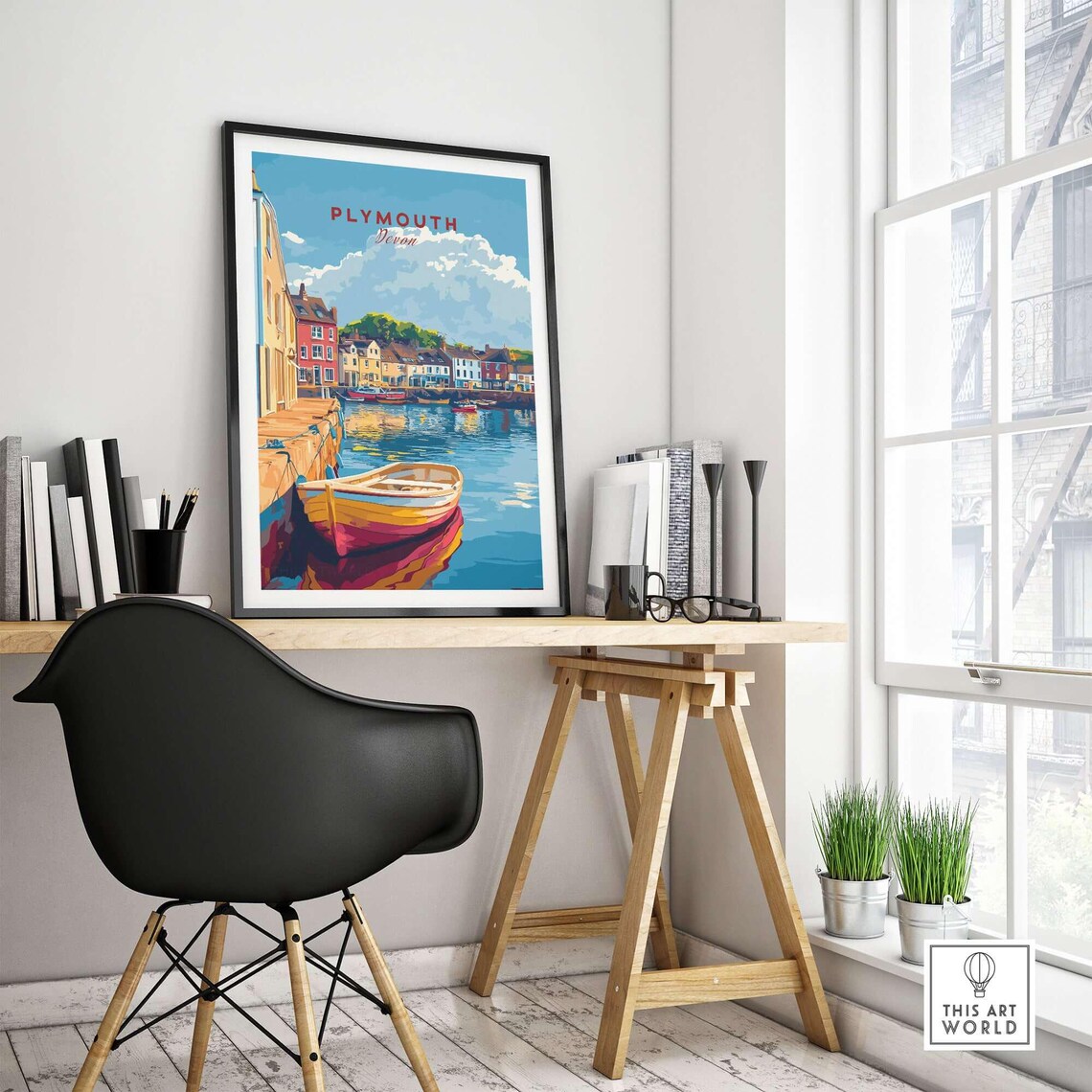 Plymouth Travel Poster, Devon Housewarming Gift - Image 4