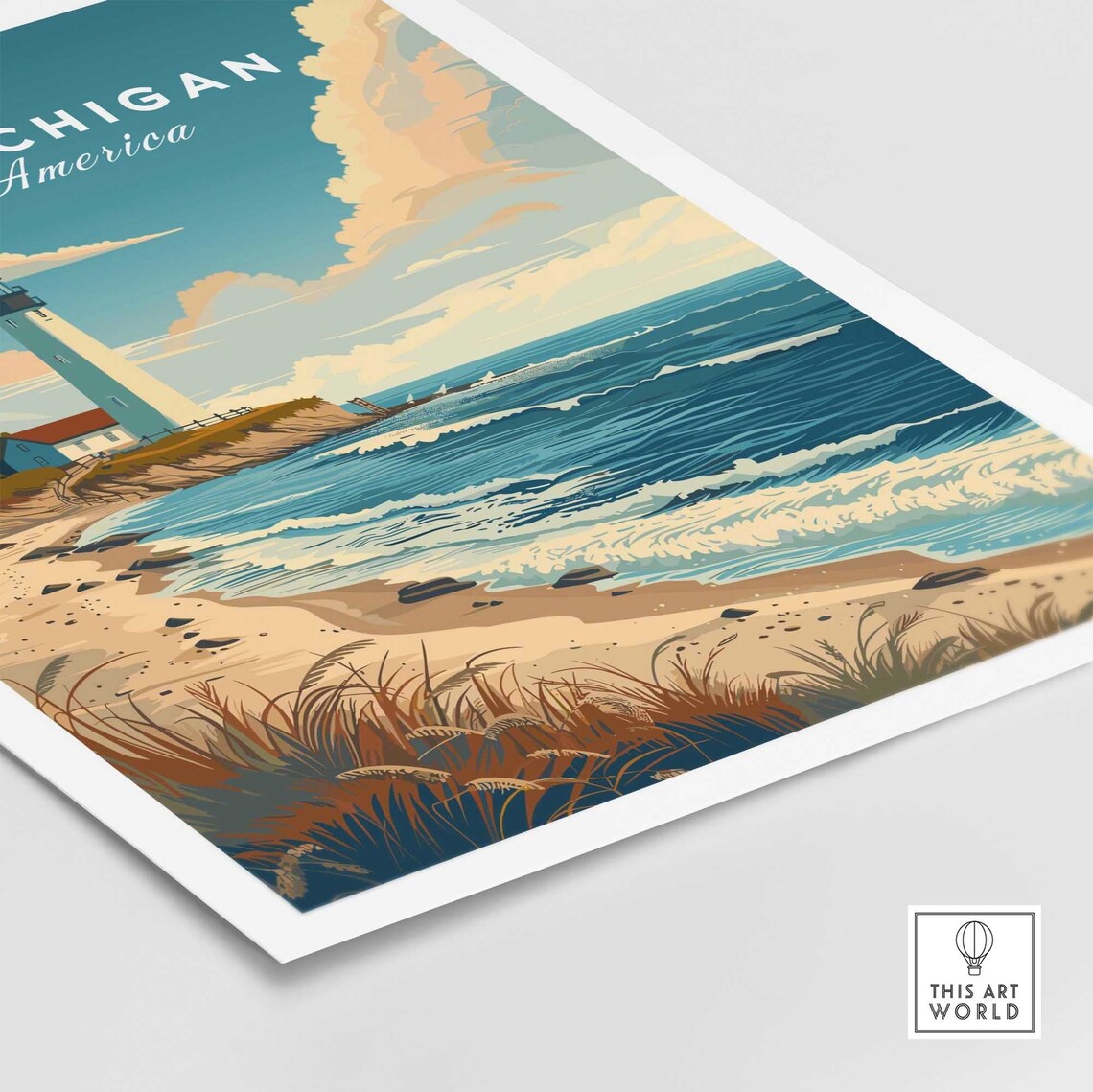 Lake Michigan Travel Poster, Lake Michigan Art Print - Image 4