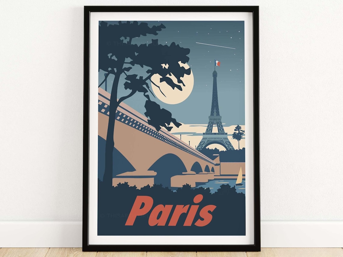 Paris French Romantic Gift Idea Travel Poster