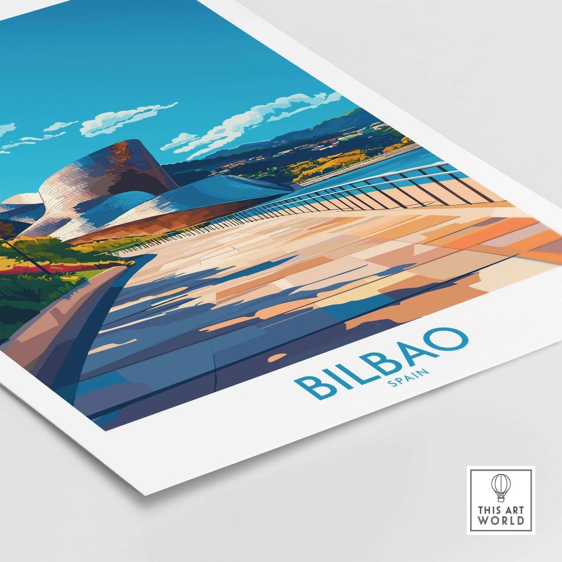 Guggenheim Bilbao Spain Modern Museum Riverfront Travel Poster - Image 4