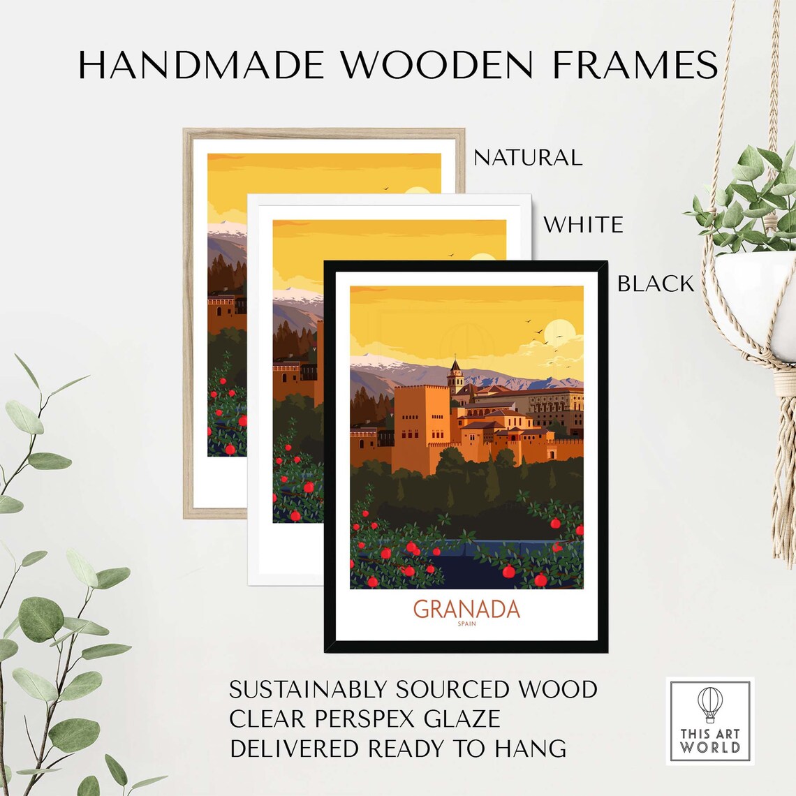 Granada Spain Travel Poster, Home Decor Art Print - Image 2