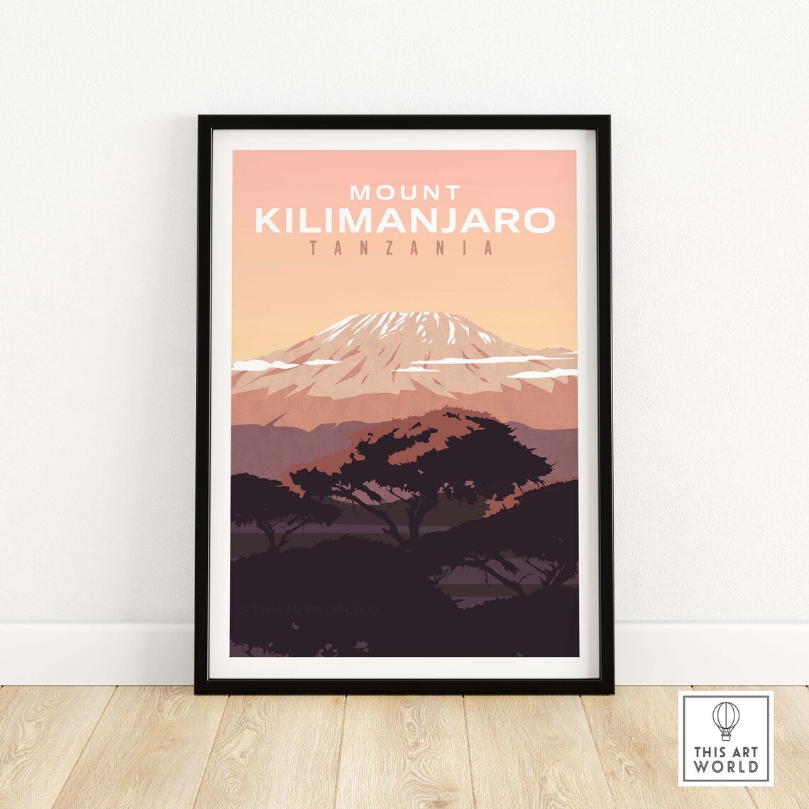 Kilimanjaro Print, Tanzania Mountain Travel Poster
