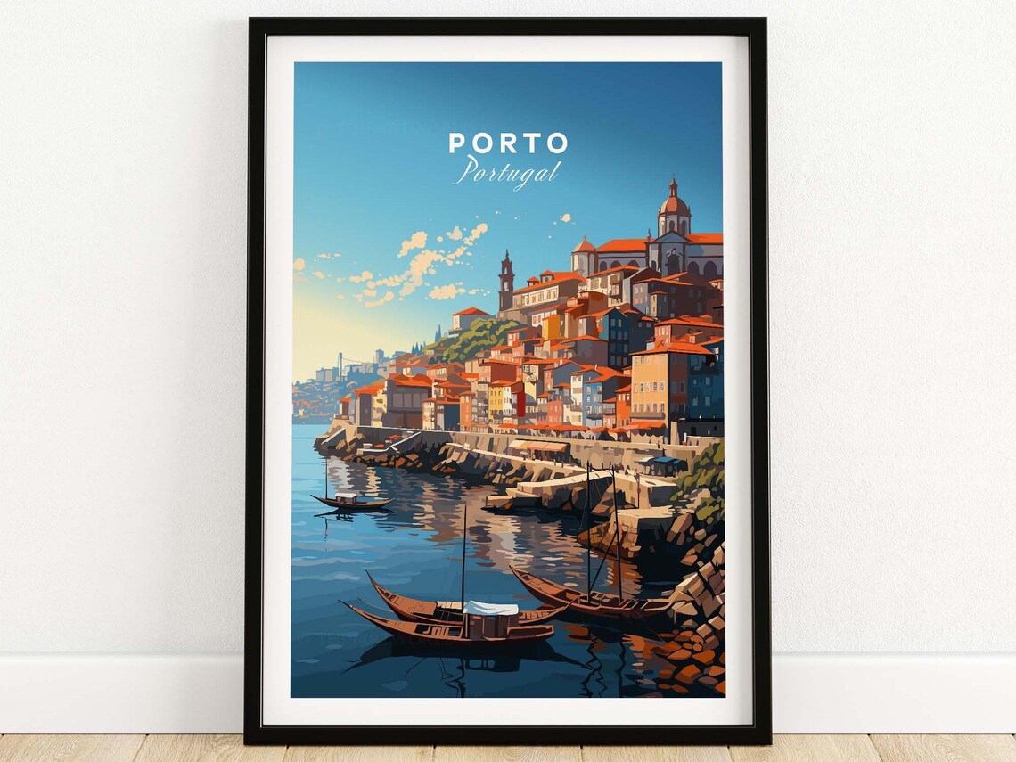 Porto Travel Poster, Personalized Gift for Her