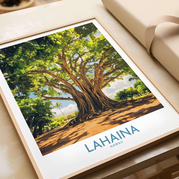 Lahaina Banyan Tree, Maui Hawaii Travel Poster