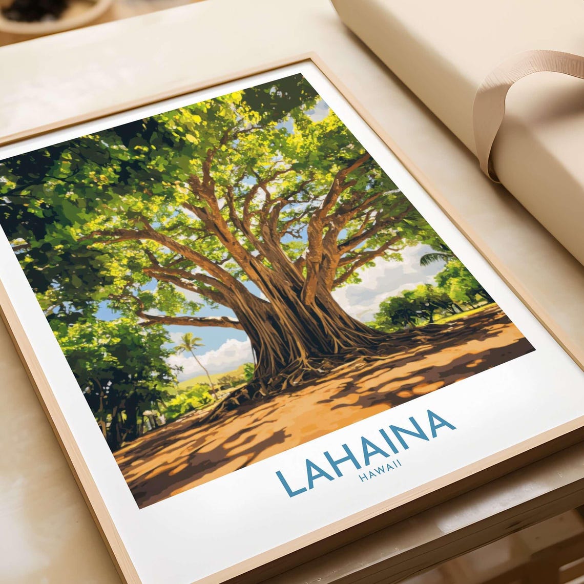 Lahaina Banyan Tree, Maui Hawaii Travel Poster