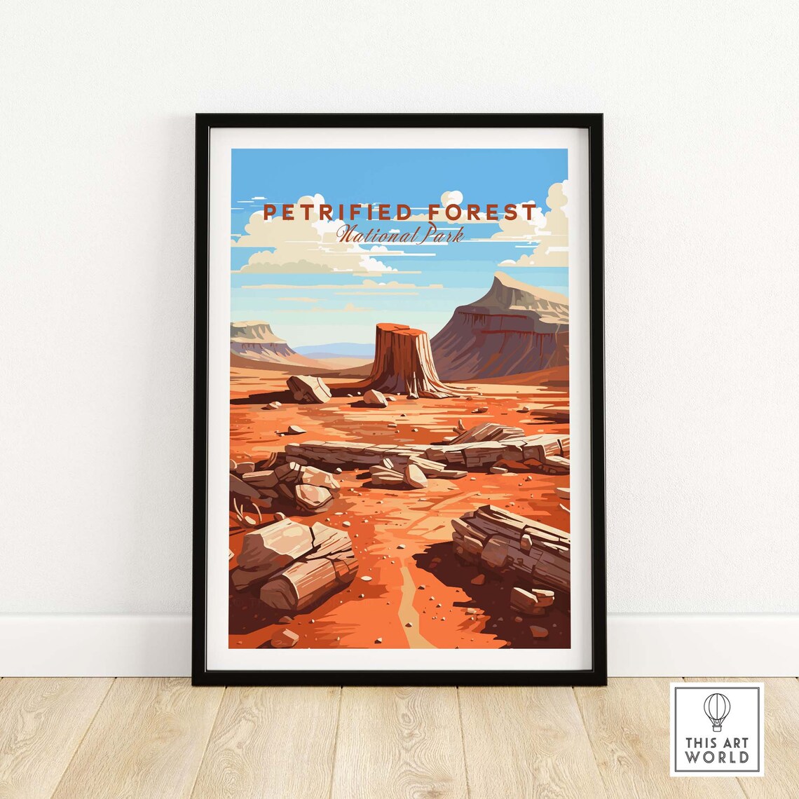 Petrified Forest National Park Desert Log Landscape Travel Poster