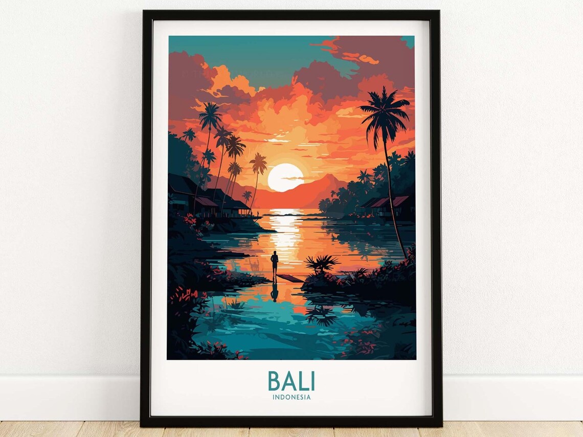 Bali Travel Poster, Asia Destination Art Print