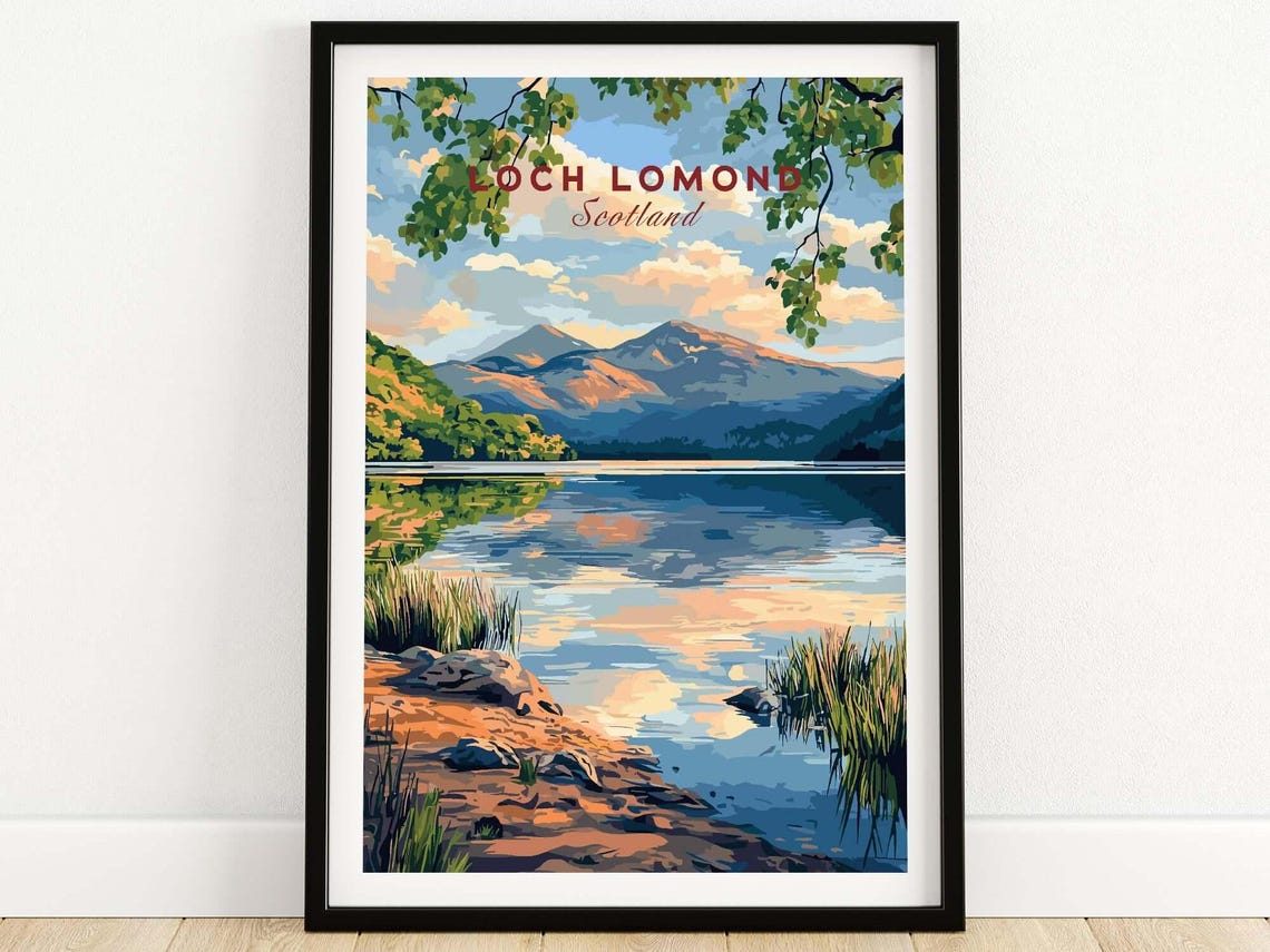 Loch Lomond Poster, Scotland Home Decor Gift