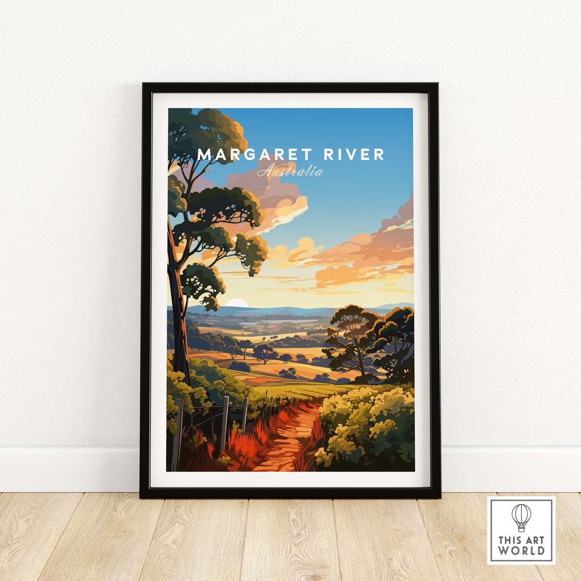 Margaret River Australia Print Wall Art Travel Home Dcor Poster Gift Illustration Artwork Birthday Present