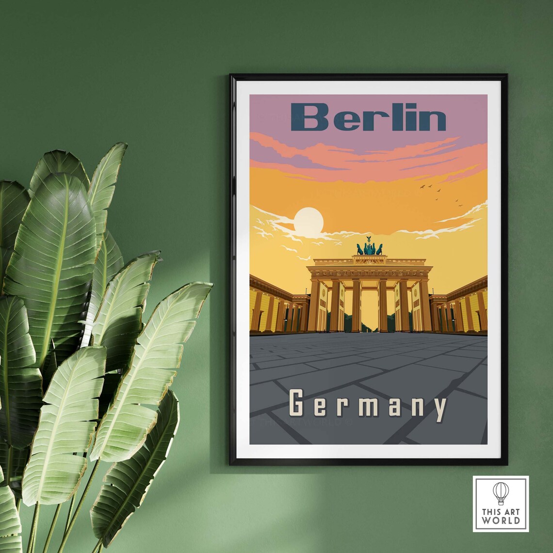 Berlin Travel Poster, Brandenburg Gate Home Decor - Image 3