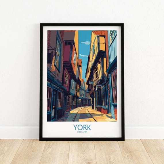 York England Travel Print Wall Decor Home Living Illustration Poster Gift For Decoration
